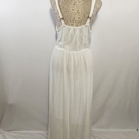 Carol Rose Women's Size S/M White Sleeveless Gauze Button Front Maxie Dress Boho - Picture 9 of 15
